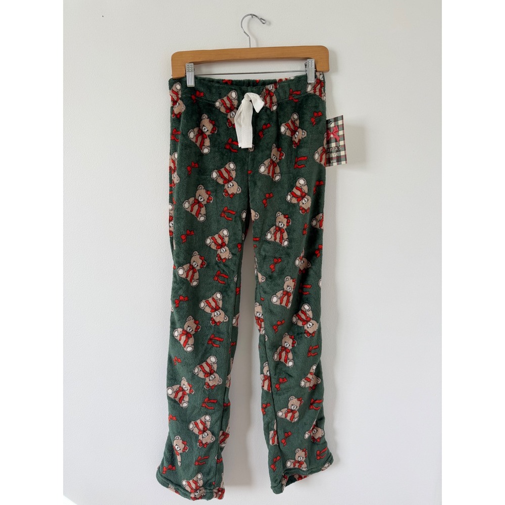 Women's Blink Soft Plush Fleece Pajamas – Green Bear Print – Size Large – NWT